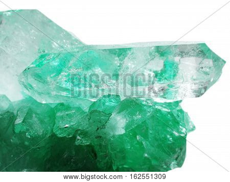 aquamarine quartz semigem geode crystals geological mineral isolated