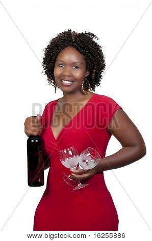 Frau mit Wein