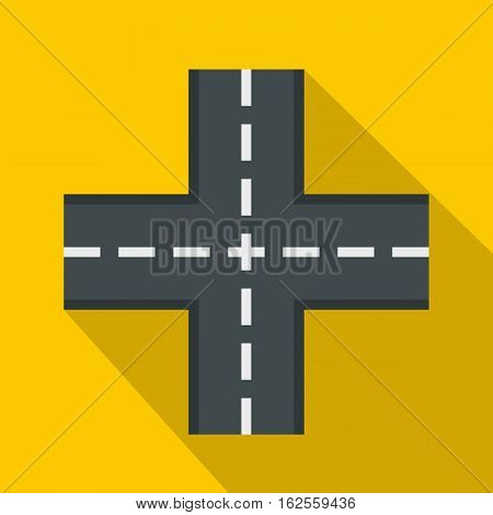 Crossing road icon. Flat illustration of crossing road vector icon for web