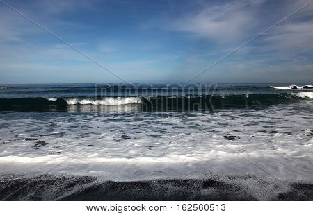 Waves from the Atlantik Ocean in the evening