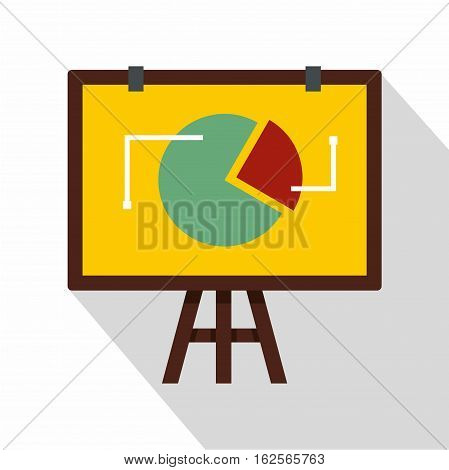 Flip chart with statistics icon. Flat illustration of flip chart with statistics vector icon for web