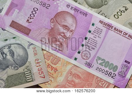 Close up of Indian Currencies Shot in Studio