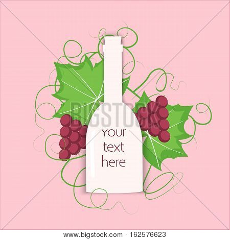 Grape Berry Leaf Behind Vine Bottle