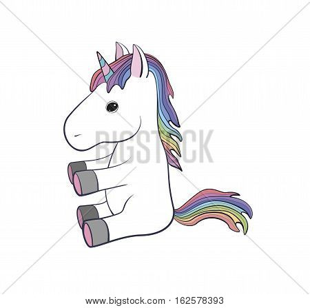 Unicorn cute myth horse rainbow vector illustration