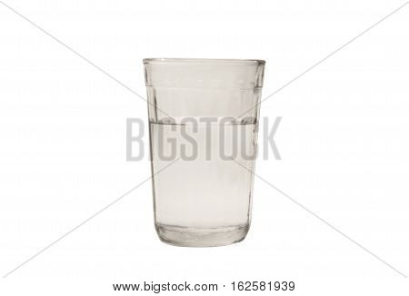 A glass with clean water isolated on white background