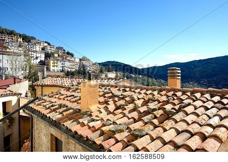 Sardinia. Village of Seui.view of little village in central Sardinia
