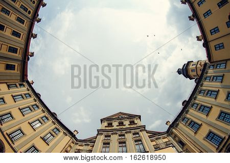 Blue sky castle in Nesvizh Belarus Europe