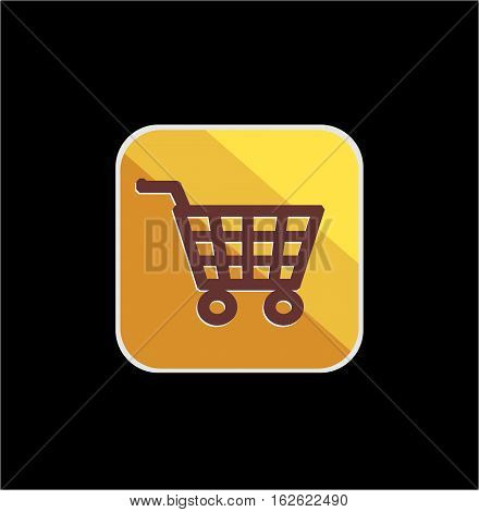 golden cart shop icon with vector and illustration graphic for your icons, sign, symbol, logo, and background