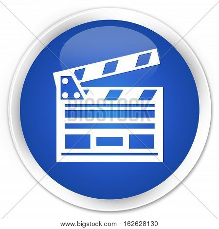 Cinema Clip Icon Premium Blue Round Button