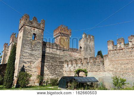 Scaligeri Castle in Lazise at Lake Garda Italy