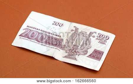 picture of a Bulgarian money close up. Shallow dof.
