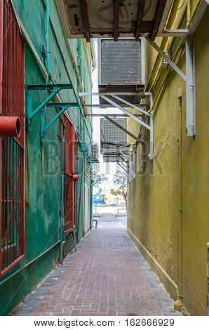 Squares And Alley Ways In Willemstad In Curacao