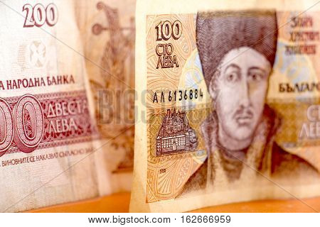 picture of a Bulgarian money close up. Shallow dof.