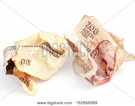 picture of a Bulgarian money close up. Shallow dof.