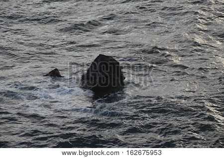 Rock Sea Ocean Alone Wave black dark alone