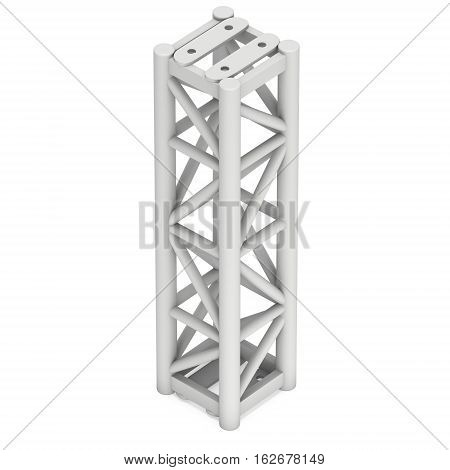 Steel truss girder element. 3d render isolated on white
