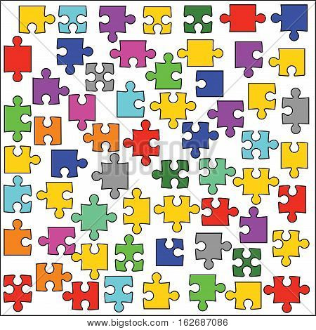 Puzzle vector illustration or dezing On white  background.