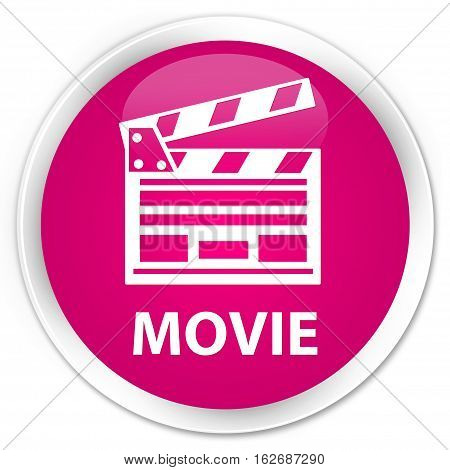 Movie (cinema Clip Icon) Premium Pink Round Button