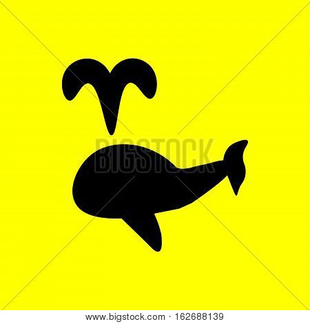 Whale image with a logo design in color