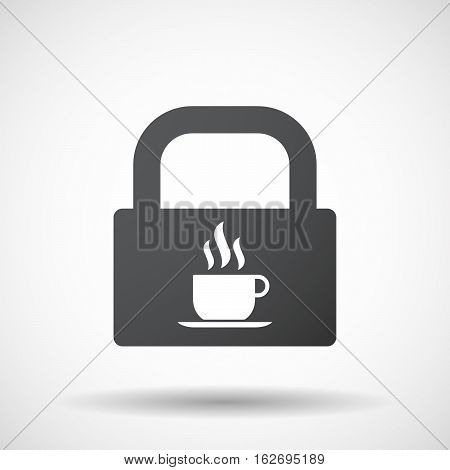 Isolated Lock Pad With A Cup Of Coffee