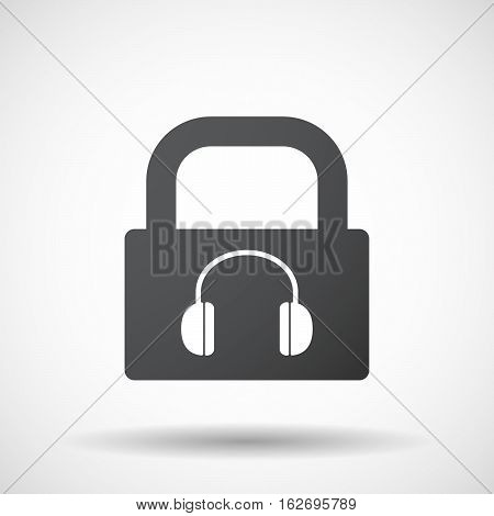 Isolated Lock Pad With A Earphones