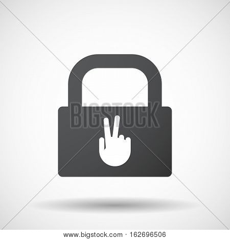 Isolated Lock Pad With A Victory Hand