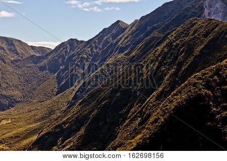 Slopes of the crater of the active volcano Pululahua Ecuador