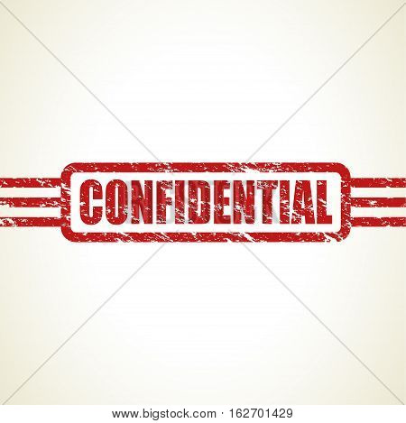 a red worn and broken confidential stamp