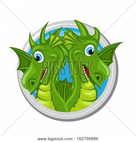 Gemini. Zodiac sign. Horoscope. Two dragons are twins standing side by side
