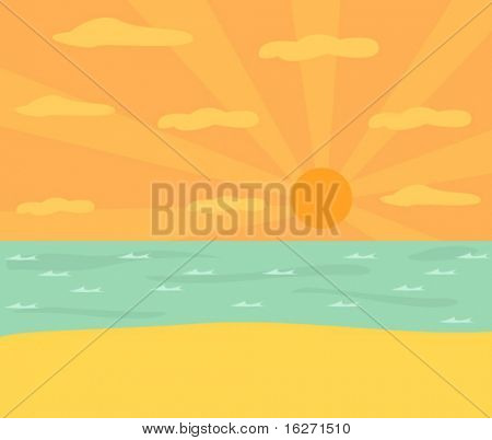 해변 일몰
