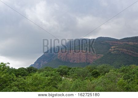 Rain clouds over the masif of the waterberg in South Africa