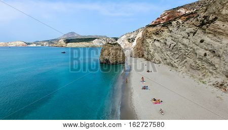 Aerial View Of The Beaches Of Greek Island Of Milos Island