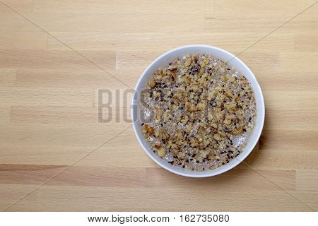 Politico Dessert From The Broth Of Boiled Wheat. Traditional Greek.