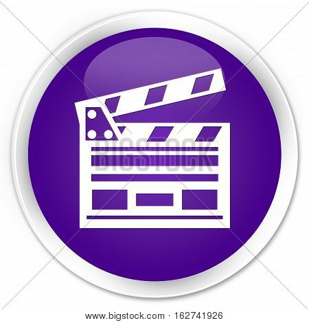 Cinema Clip Icon Premium Purple Round Button