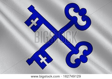 Flag of Luleo is a capital city of Norrbotten County in Sweden. 3d illustration