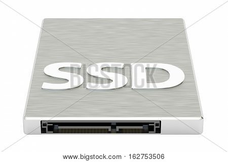 Solid state drive SSD 3D rendering isolated on white background