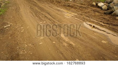 the road has not been paved photo taken in Bogor Indonesia java