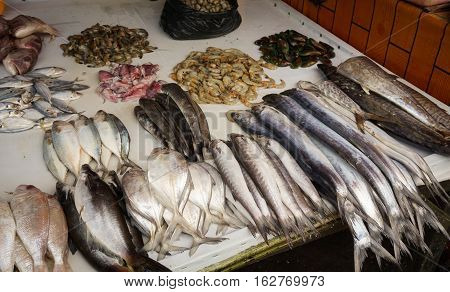 Traditional fish market photo taken in Bogor Indonesia java