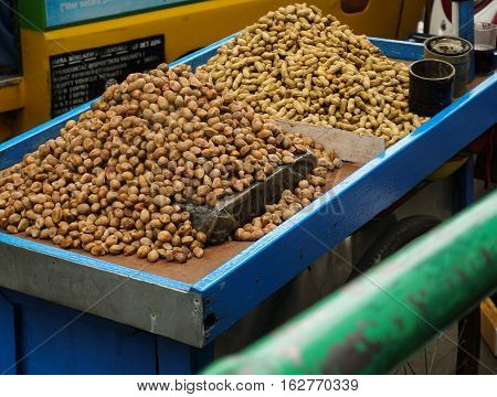 A mound of boiled peanuts photo taken in Bogor Indonesia java