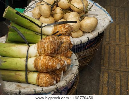 White Taro and White Yam is one of popular food from Bogor photo taken in Bogor Indonesia java