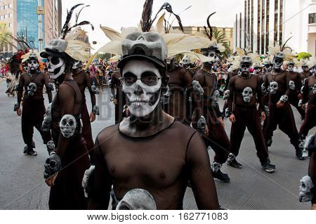 Day Of The Dead Parade In Mexico City.