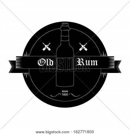 Isolated bottle logo emblem at vintage style