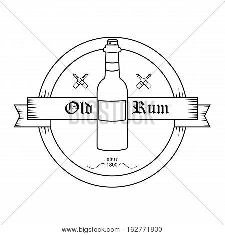 Isolated bottle logo emblem at vintage style