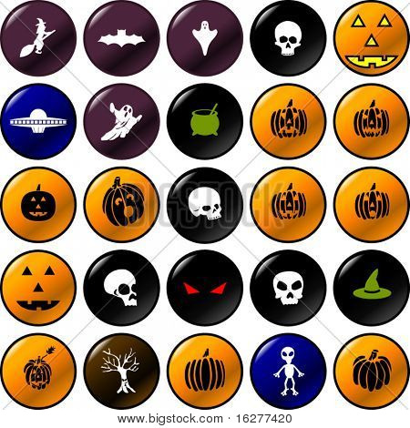 Halloween-Vektor-Schaltflächen festlegen
