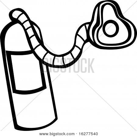 호흡 마스크 또는 스쿠버 다이빙 장비와 의료 가스 탱크