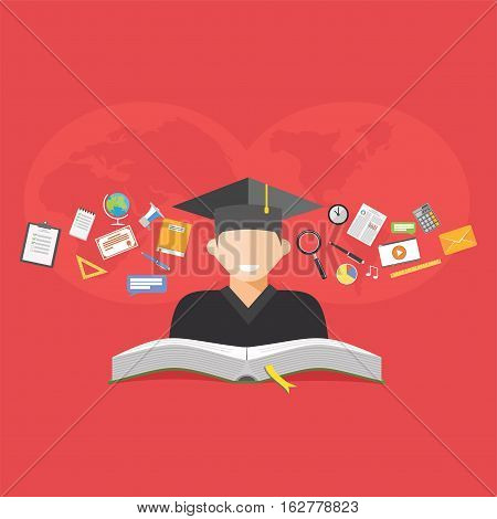 Education concept. E-learning. Abstract concept of sharing knowledge