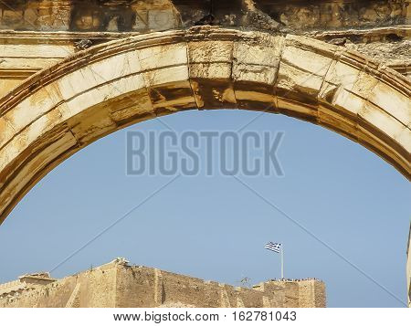 The Adrianou Gate By Night In Athens