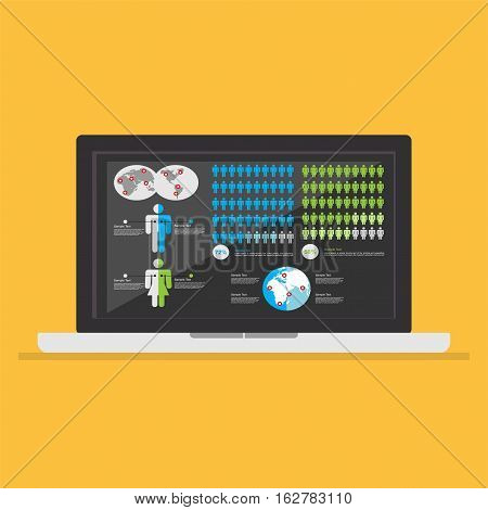 Business report desktop application. Business dashboard interface.