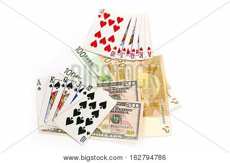 a good combination of games when you play poker and bet in dollar and euro