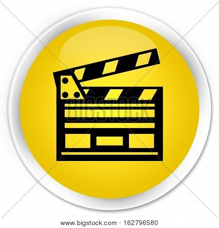 Cinema Clip Icon Premium Yellow Round Button